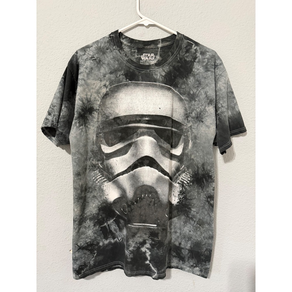 Star Wars Fifth Sun Stormtrooper Tie Dye Graphic T-Shirt Mens Large Black Grey